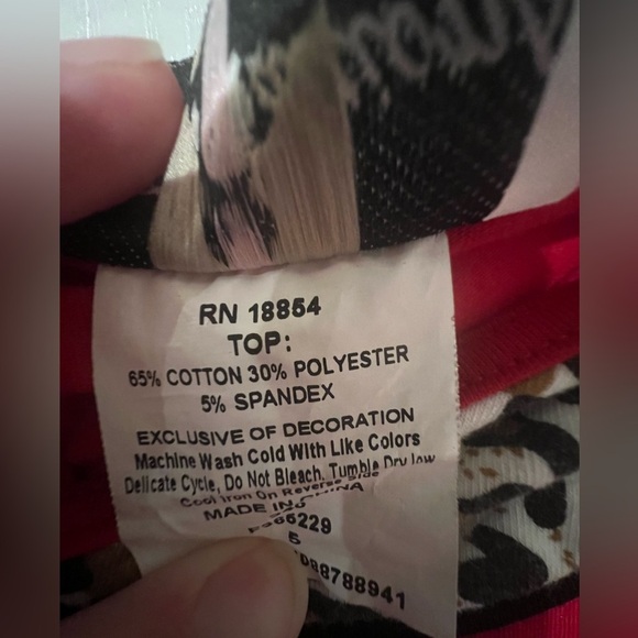 Rare Editions Girls Red Leopard & Lace Bow Design Flare Top in Size 5 - Picture 8 of 12